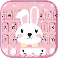 Pink Cute Bunny Keyboard Theme