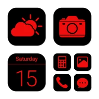 Wow Red Black Theme, Icon Pack